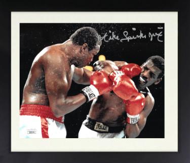 Michael Spinks Autographed Boxing 8 x 10 Photograph Jinx Custom Framing- JSA (vs Larry Holmes) - CTBL_f31442-Powers Sports Memorabilia