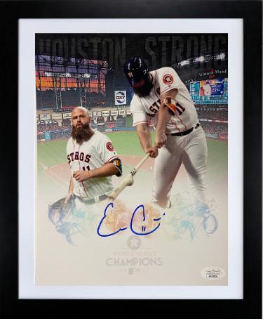 Evan Gattis Autographed Houston Astros 2017 World Series Champions 16 x 20 Photograph #11 Custom Framing- JSA-Powers Sports Memorabilia