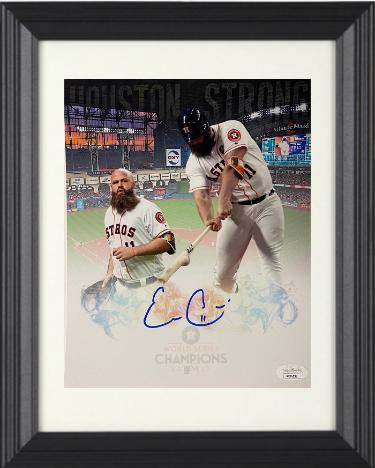 Evan Gattis Autographed Houston Astros 2017 World Series Champions 8 x 10 Photograph #11 Custom Framing- JSA-Powers Sports Memorabilia