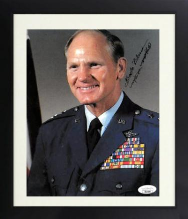 Frederick "Boots" Blesse Autographed Korean War Double Ace Pilot 8 x 10 Photograph Custom Framing- JSA #SS17626- USAF-Powers Sports Memorabilia