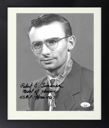 Robert Simanek Autographed Korean War 8 x 10 Photograph Custom Framing- JSA #SS17653- Medal of Honor/USMC Korea 1952-Powers Sports Memorabilia