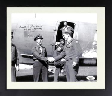 Gerald “Bud” Berry Autographed WWII 8 x 10 Photograph Custom Framing- JSA #AC92825- 91st Squadron/439th Troop Carrier Group-Powers Sports Memorabilia