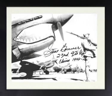 Stephen Bonner Autographed 1943-44 23rd Fighter Group China/Burma/India WWII 8 x 10 Photograph Custom Framing- JSA (P-40 Ace Pilot)-Powers Sports Memorabilia