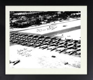 Julian "Bud" Rice Autographed WWII C-47 Pilot 8 x 10 Photograph Custom Framing- JSA- 37th Sqdn/316 TCG/Prep for Market Garden-9/17/1944-Powers Sports Memorabilia