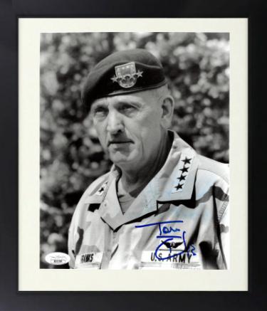 Tommy Franks Autographed B&W 8 x 10 Photograph Custom Framing- JSA #SS51599 (US Army Retired General/US Central Commander)-Powers Sports Memorabilia