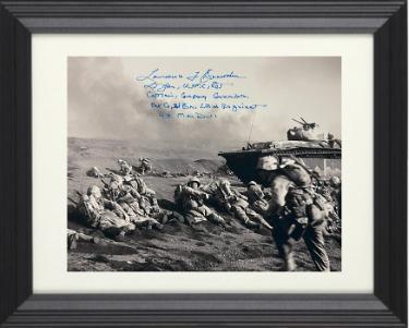 Lt. Gen. Lawrence Snowden Autographed WWII 8 x 10 Photograph Custom Framing- PSA #AD57160- 1945 Iwo Jima USMC Commander-Powers Sports Memorabilia