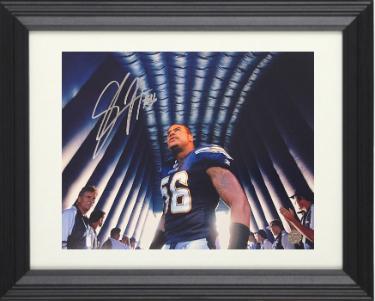 Shawne Merriman Autographed San Diego Chargers 8 x 10 Photograph #56 Custom Framing- AWM Hologram - CTBL_f32772-Powers Sports Memorabilia