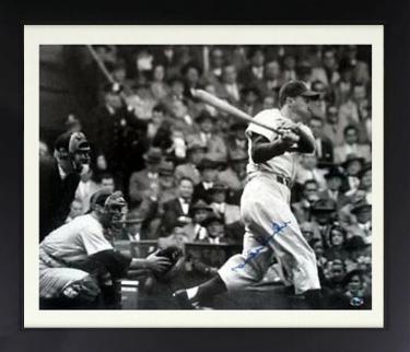 Duke Snider Autographed Brooklyn Dodgers B&W Batting 16 x 20 Photograph Custom Framing- JSA Hologram-Powers Sports Memorabilia