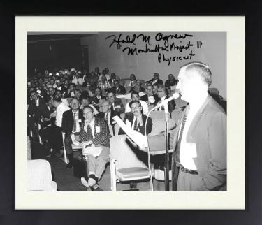 Harold M. Agnew Autographed WWII Hiroshima Atomic Bomb B&W 8 x 10 Photograph Custom Framing- PSA #AD31562- Manhattan Project Physicist-Powers Sports Memorabilia