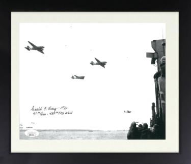 Gerald “Bud” Berry Autographed WWII Vintage B&W 8 x 10 Photograph Custom Framing- JSA #AC92714- 91st Squadron/439th Troop Carrier Group-Powers Sports Memorabilia