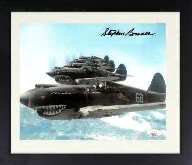 Stephen Bonner Autographed WWII 8 x 10 Photograph Custom Framing- JSA (P-40 Ace Pilot/76th Ftr Sq./23rd Fighter Group China/Burma) - CTBL_f34058-Powers Sports Memorabilia