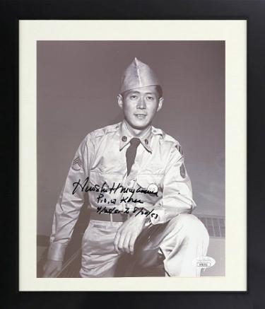Hiroshi "Hershey" Miyamura Autographed Korean War Vintage B&W 8 x 10 Photograph Custom Framing- JSA #AC92725- Medal of Honor/POW-Powers Sports Memorabilia