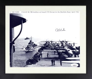 R.E. (Richard) Cole Autographed Doolittle Raiders WWII 8 x 10 Photograph Custom Framing- JSA (USS Hornet/Jimmy Doolittle Co-Pilot)-Powers Sports Memorabilia