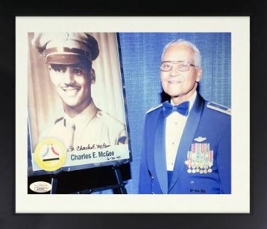 Charles E. McGee Autographed 8 x 10 Photograph Custom Framing- JSA- WWII/Korea/Vietnam/1944 Tuskegee Airmen/Red Tails-Powers Sports Memorabilia