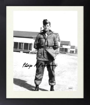 Philip P. Perugini Autographed WWII Band of Brothers 8 x 10 Photograph Custom Framing- JSA- 101st ABD Easy Co 506th PIR-Powers Sports Memorabilia