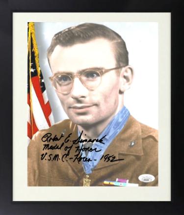 Robert Simanek Autographed Korean War Vintage 8 x 10 Photograph Custom Framing- JSA- Medal of Honor/USMC Korea 1952-Powers Sports Memorabilia