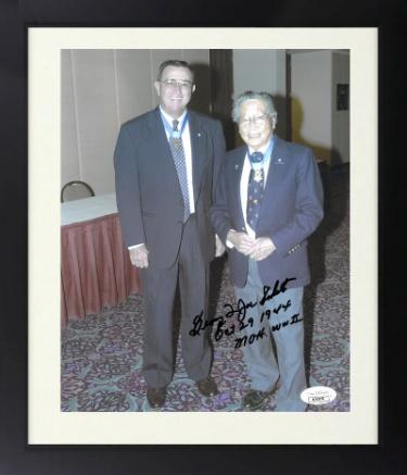 George Taro "Joe" Sakato Autographed WWII 8 x 10 Photograph Custom Framing- JSA- Medal of Honor/Oct 29, 1944-Powers Sports Memorabilia