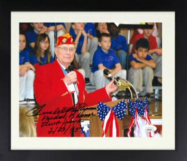 Hershel W. Williams Autographed WWII 8 x 10 Photograph Custom Framing- JSA #AC92786- Medal of Honor/Iwo Jima/2/23/45-Powers Sports Memorabilia