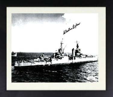 Cleatus Lebow Autographed WWII Vintage B&W 8 x 10 Photograph Custom Framing- JSA #AC92787- Survivor/USS Indianapolis 1945-Powers Sports Memorabilia