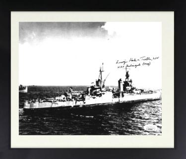 Harlan Twible Autographed WWII Vintage B&W 8 x 10 Photograph Custom Framing- JSA #AC92804- USS Indianapolis Survivor-Powers Sports Memorabilia