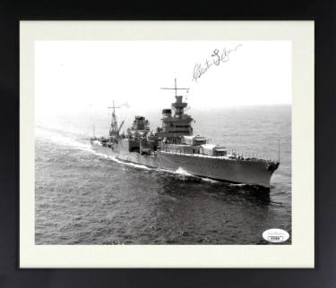 Cleatus Lebow Autographed WWII B&W 8 x 10 Photograph Custom Framing- JSA #AC92696- Survivor/USS Indianapolis 1945-Powers Sports Memorabilia