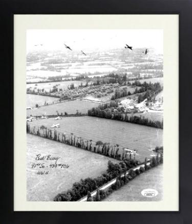 Gerald “Bud” Berry Autographed WWII Vintage B&W 8 x 10 Photograph Custom Framing- JSA #AC92715- 91st Squadron/439th Troop Carrier Group-Powers Sports Memorabilia