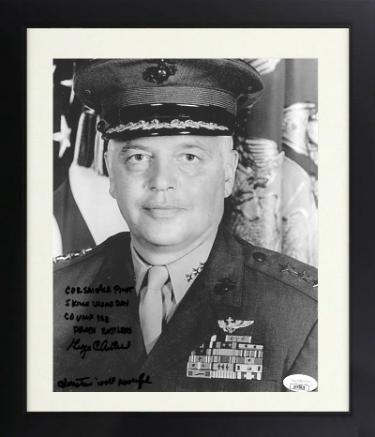 George C. Axtell Autographed WWII Corsair B&W 8 x 10 Photograph Custom Framing- JSA #AC92826- Ace Pilot- 5 in One Day/Death Rattlers-Powers Sports Memorabilia