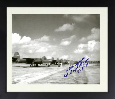 Col. Sanford "Sandy" Graves Autographed WWII Vintage USAF 8 x 10 Photograph Custom Framing- JSA- 451st Bomber Squadron-Powers Sports Memorabilia