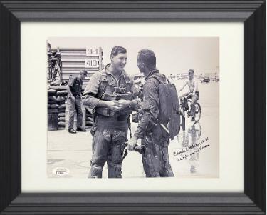 Charles E. McGee Autographed 8 x 10 Photograph Custom Framing- JSA #AC92641- Last Mission in Vietnam/Tuskegee Airmen/Red Tails/WWII/Korea-Powers Sports Memorabilia