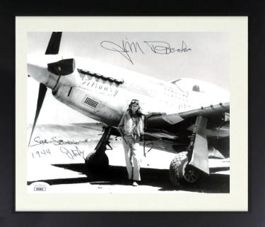 James "Jim" Brooks Autographed WWII 8 x 10 Photograph Custom Framing- JSA #AC92625- San Severino Italy 1944/P-51 Mustang Ace Pilot-Powers Sports Memorabilia