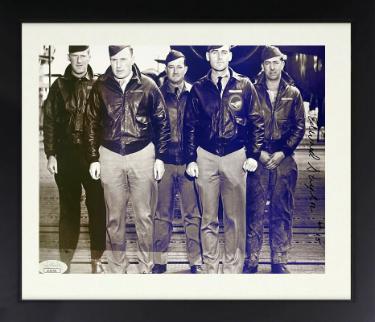 Edward/Ed Saylor Autographed 1942 WWII Doolittle Raiders 8 x 10 Photograph #15 Custom Framing- JSA #AC92701- Crew USS Hornet-Powers Sports Memorabilia