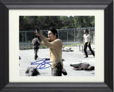 Steven Yeun Autographed The Walking Dead Glenn Rhee 8 x 10 Photograph Custom Framing- COA-Powers Sports Memorabilia