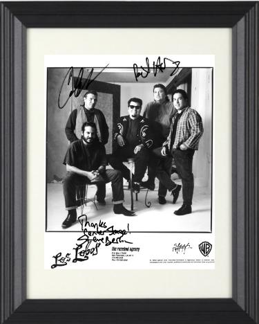 LOS LOBOS Band Autographed 1990 Warner Bros Records BW Promo 3 sig Photograph Custom Framing– BAS (Berlin/Hidalgo/Lozano)-Powers Sports Memorabilia