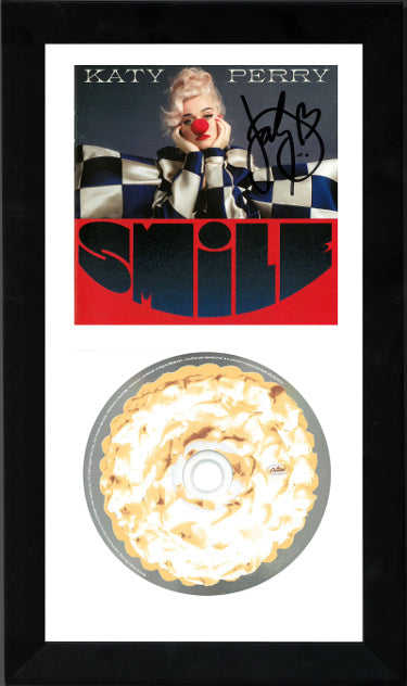 Katy Perry Autographed 2020 Smile Album CD Cover with CD 6.5x12 Custom Framing- COA (American Idol)-Powers Sports Memorabilia