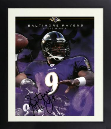 Steve McNair Autographed Baltimore Ravens Air McNair NFL Collage 8.5x11 Photograph #9 Custom Framing- Beckett Review-Powers Sports Memorabilia