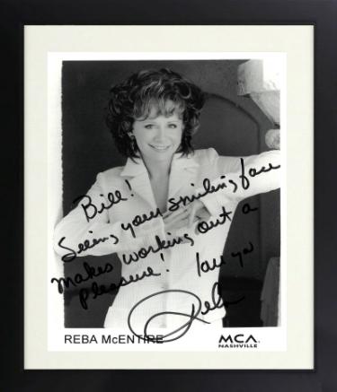 Reba McEntire Autographed MCA Records B&W 8 x 10 Photograph Custom Framing To Bill, Love Ya– COA-Powers Sports Memorabilia