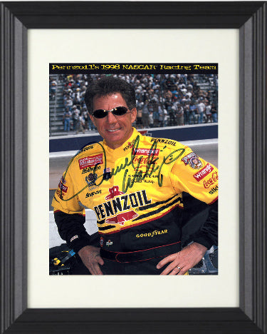 Darrell Waltrip Autographed NASCAR 1998 Pennzoil Racing Team 8 x 10 Photograph Custom Framing- COA-Powers Sports Memorabilia