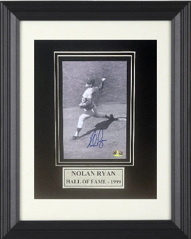 Nolan Ryan Autographed New York Mets 5X7 Photograph Custom Framing- COA (HOF/7 No Hitter)-Powers Sports Memorabilia