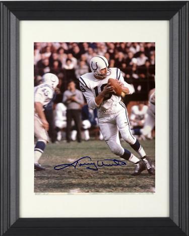 Johnny Unitas Autographed Baltimore Colts 8 x 10 Photograph Custom Framing- Beckett Review/NFL Alumni LOA-Powers Sports Memorabilia