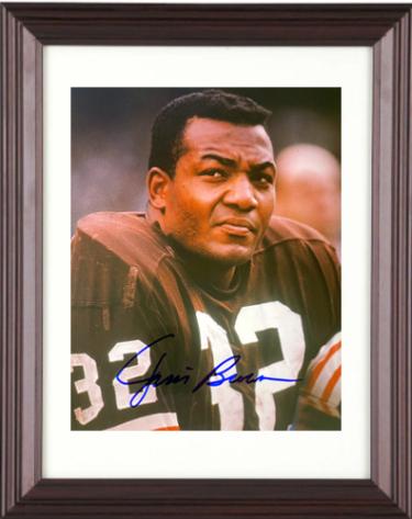 Jim Brown Autographed Cleveland Browns 8 x 10 Photograph Custom Framing- Beckett Review/NFL Alumni LOA-Powers Sports Memorabilia