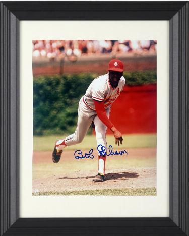 Bob Gibson Autographed St. Louis Cardinals MLB Licensed 8 x 10 Photograph Custom Framing- Tuff Stuff COA/Show Ticket-Powers Sports Memorabilia