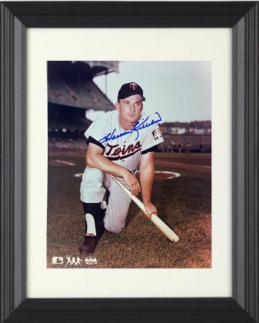 Harmon Killebrew Autographed Minnesota Twins MLB Licensed 8 x 10 Photograph Custom Framing- COA/Autograph Show Ticket - CTBL_f42595-Powers Sports Memorabilia