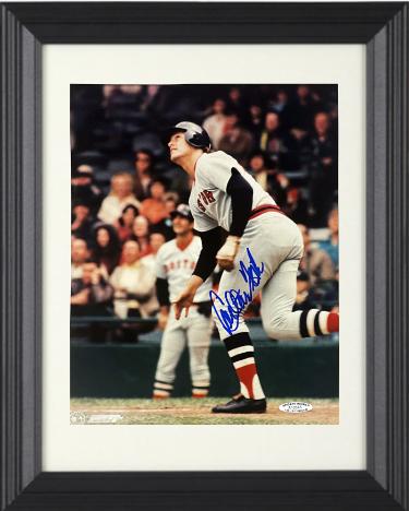 Carlton Fisk Autographed Boston Red Sox MLB Licensed 8 x 10 Photograph Custom Framing- Sports World Collectibles Authentic/COA/HOF-Powers Sports Memorabilia