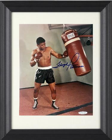 Floyd Patterson Autographed Boxing 8 x 10 Photograph Custom Framing- Sports World Collectibles #A48516 & COA-Powers Sports Memorabilia