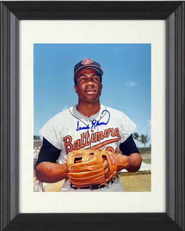 Frank Robinson Autographed Baltimore Orioles MLB Licensed 8 x 10 Photograph Custom Framing- Tuff Stuff COA (HOF/TC)-Powers Sports Memorabilia