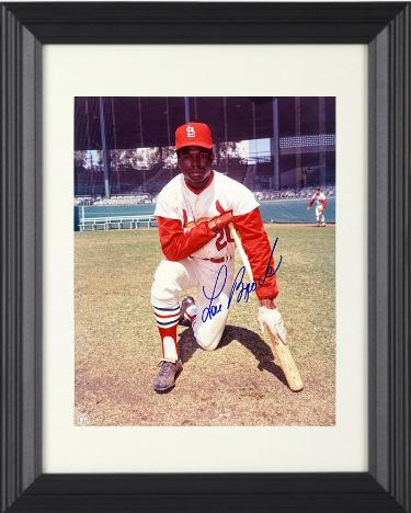 Lou Brock Autographed St. Louis Cardinals MLB Licensed 8 x 10 Photograph Custom Framing- Tuff Stuff COA-Powers Sports Memorabilia