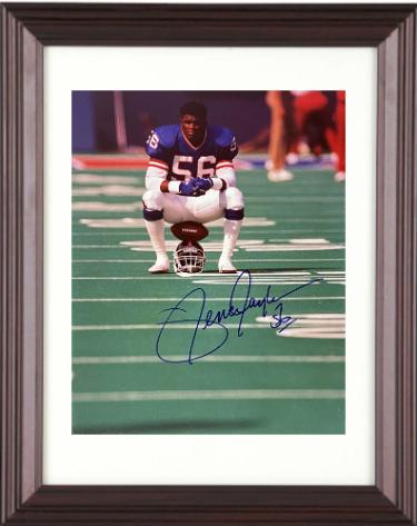 Lawrence Taylor Autographed New York Giants 8 x 10 Photograph #56 imperfect Custom Framing- NFL Alumni, Inc. LOA-Powers Sports Memorabilia
