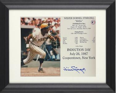 Willie Stargell Autographed Pittsburgh Pirates MLB Licensed Hall of Fame Induction Day 8 x 10 Photograph/Card Custom Framing- Tuff Stuff COA-Powers Sports Memorabilia