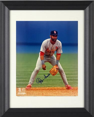 Ozzie Smith Autographed St. Louis Cardinals MLB Licensed 8 x 10 Photograph imperfect Custom Framing- Tuff Stuff COA/Show Ticket-Powers Sports Memorabilia
