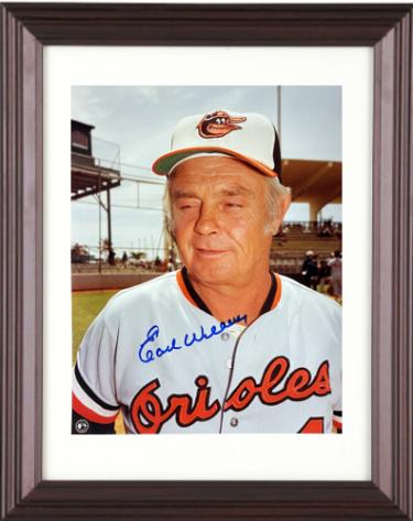 Earl Weaver Autographed Baltimore Orioles MLB Licensed 8 x 10 Photograph imperfect Custom Framing- Tuff Stuff LOA/Show Ticket-Powers Sports Memorabilia